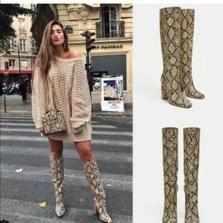 Snakeskin Print Boots are Peng Image Source: Pic Click